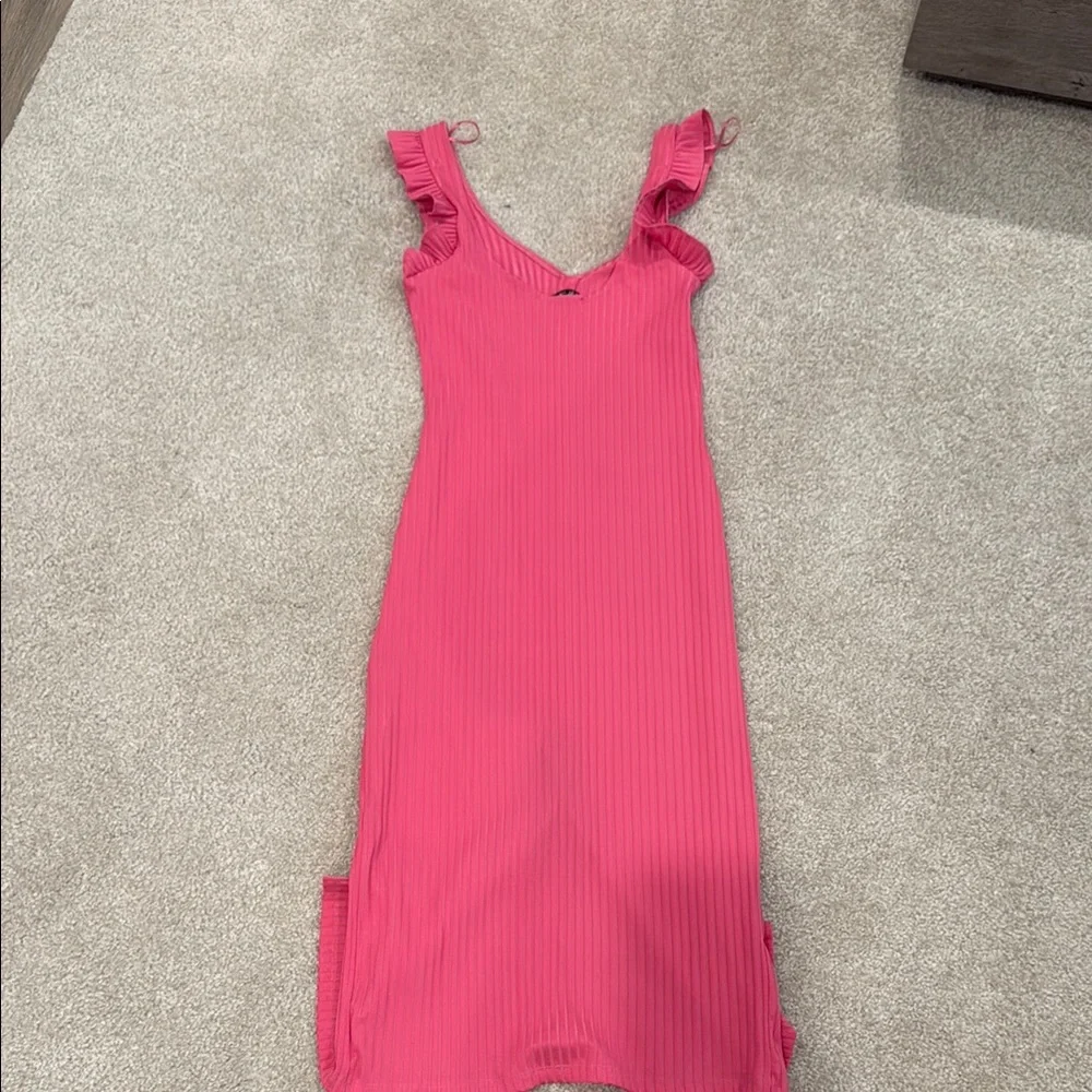 Pink Ruffle Strap Dress - Picture 2 of 2